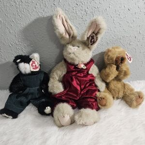 Early 2000's Ty Cat (Purrcy), Bunny (Sidney) And Bear (Cody)